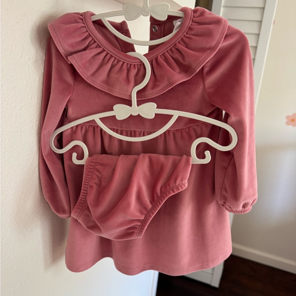 Nordstrom Pink Ruffle Collar Dress with Matching Bloomers